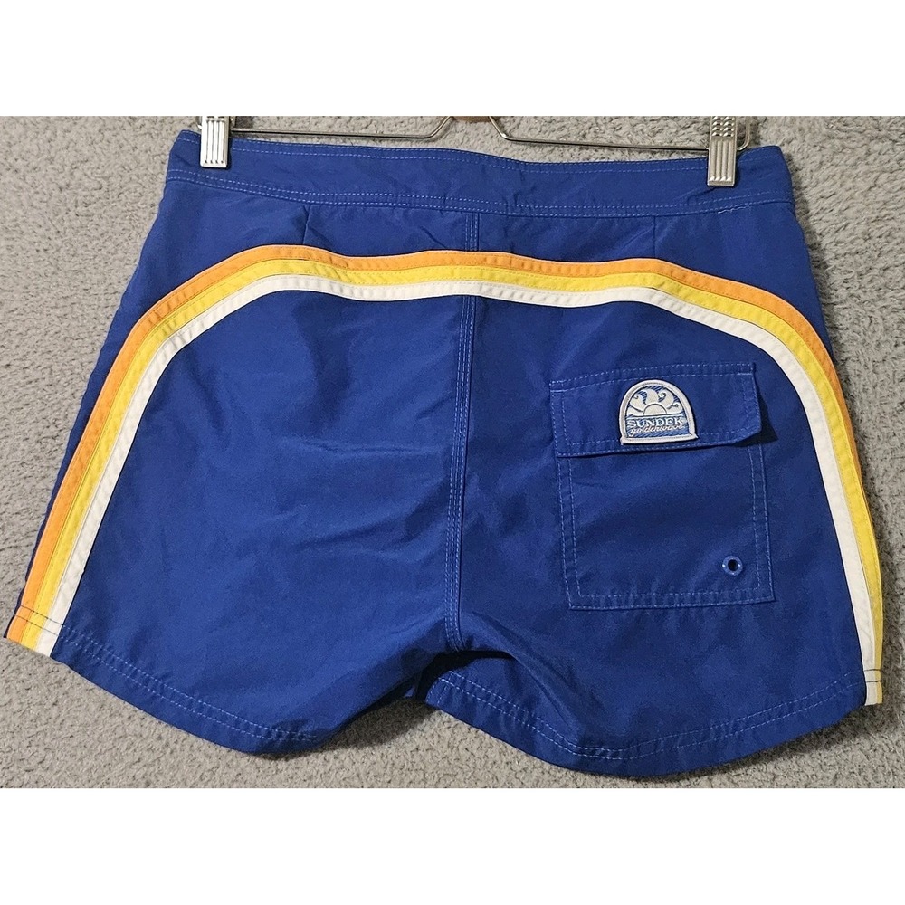 SUNDEK Men's Swoosh Swim Trunks Board‎ Shorts Lined Men's Size 29 RARE - Picture 2 of 9